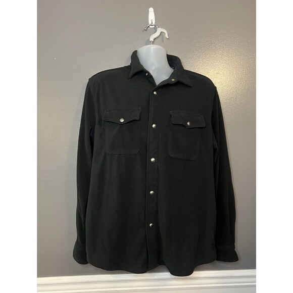 Chaps Shirt Mens Large Fleece Snap Button Western Overshirt Jacket Pockets - Picture 1 of 7